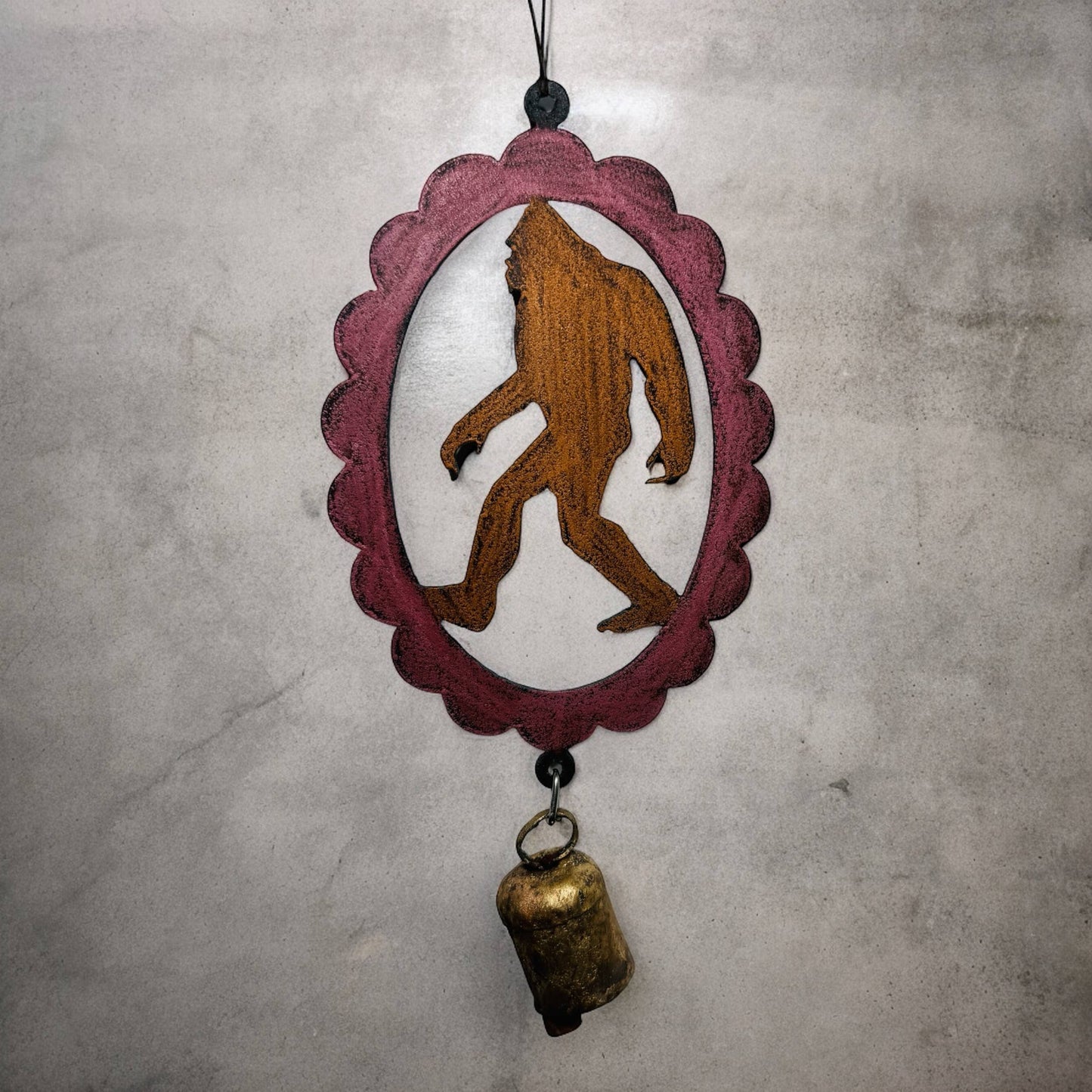 Bigfoot Wind Chime Green Sasquatch yeti Nana Bell Northwest lodge