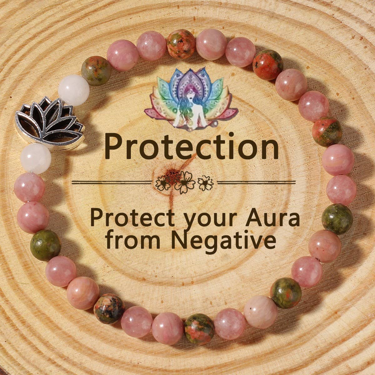 Rose Rutilated Quartz Pink Crystal Bracelet