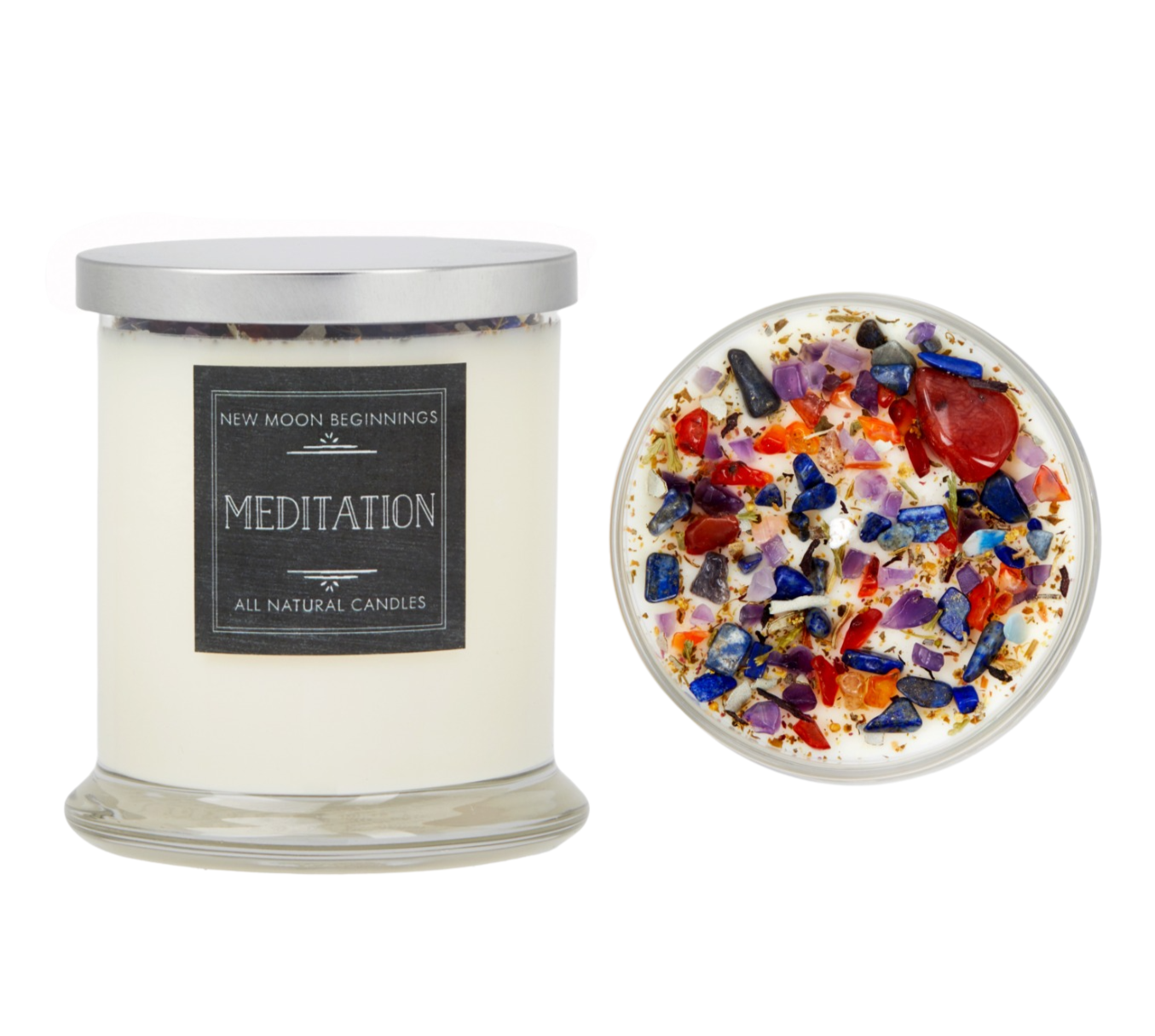Crystal Cleansing Candles, Energy Candles 12oz Soy Candles Handmade