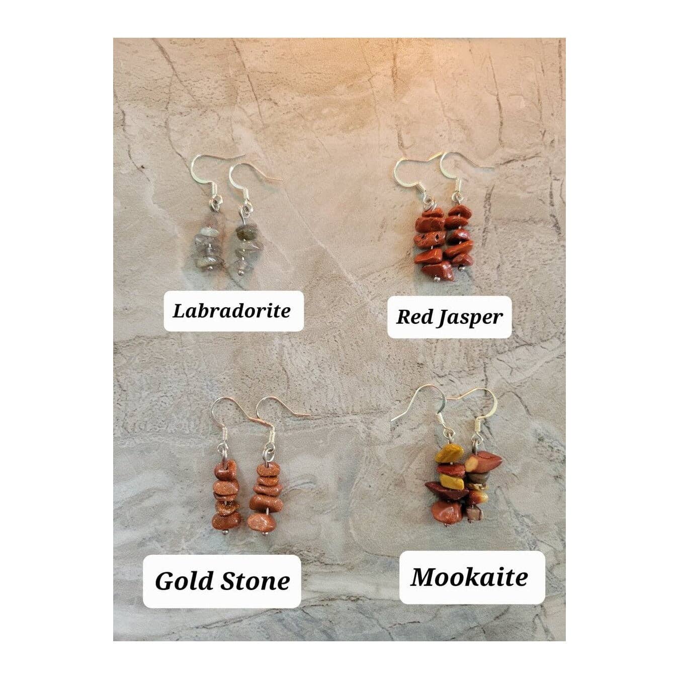 Crystal Earrings ,Stacked Stone Drop Earrings Bohemian Style