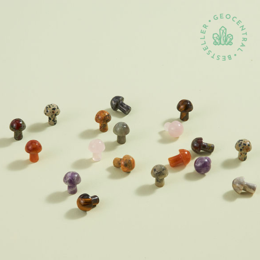 Assorted Carved Crystal Mini Mushrooms 🍄-Random Color Chosen