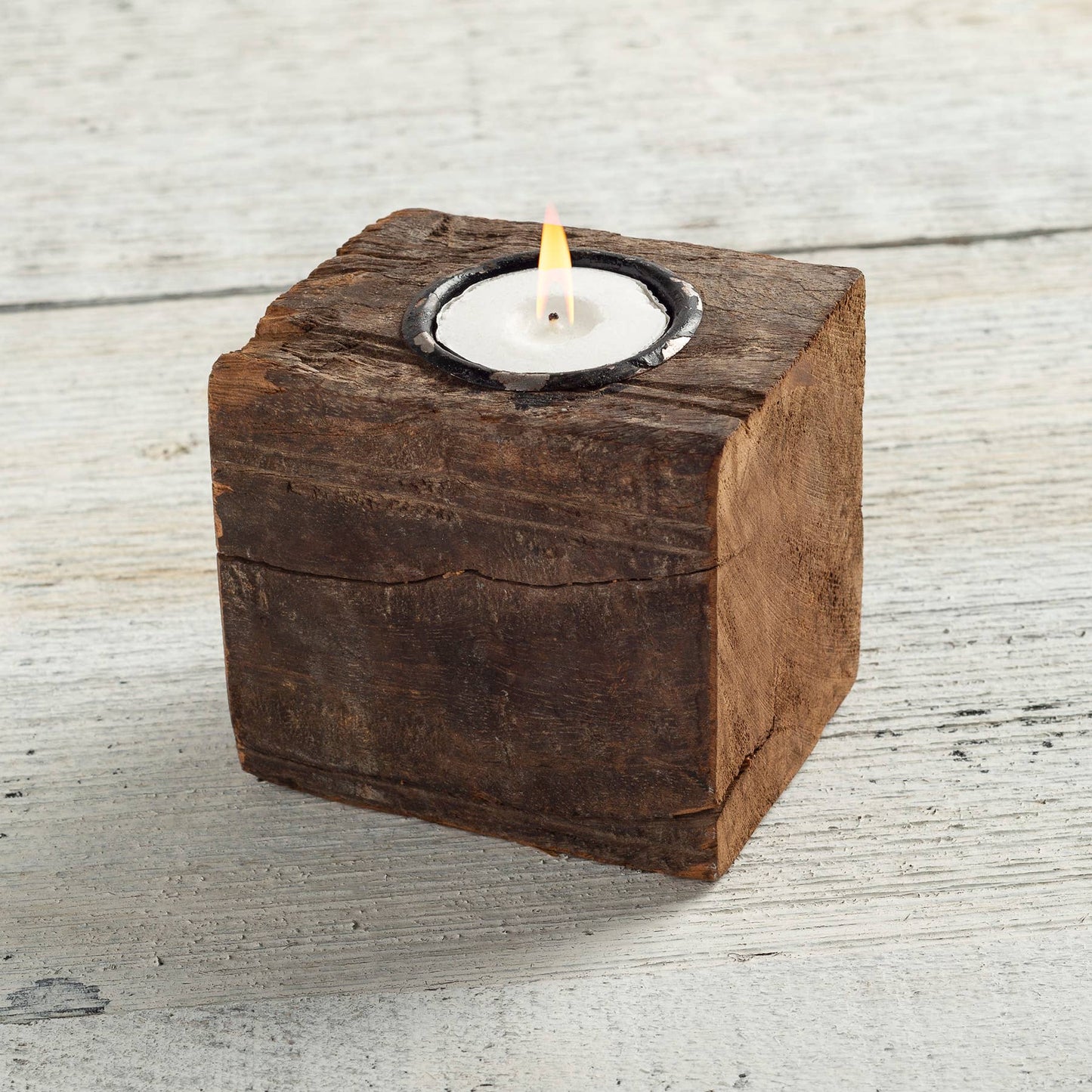 Wood Block Candle Holder