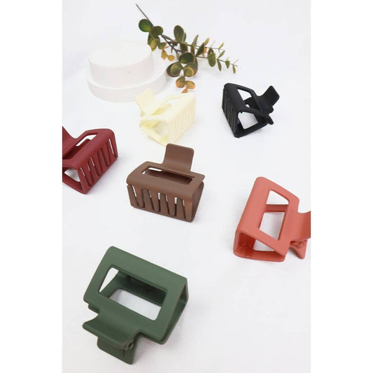 Matte Small Cut Out Rectangle Hair Claw