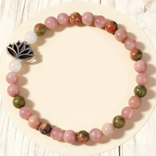 Rose Rutilated Quartz Pink Crystal Bracelet