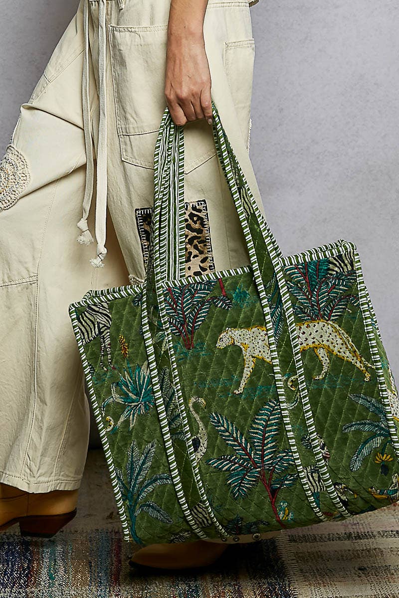 Quilted Large Everyday Tote Bag-POL